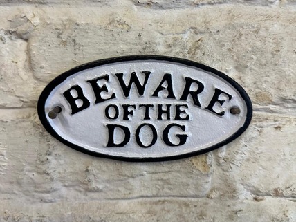 beware of the dog sign